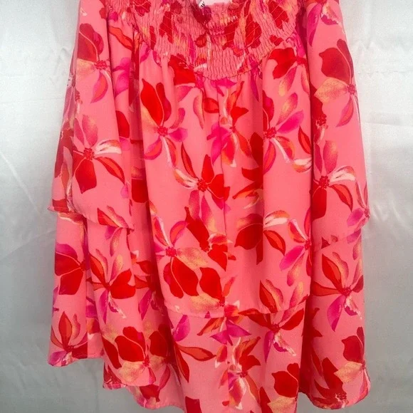 Madden NYC floral‎ flare halter dress with gathered waist size Large - Picture 8 of 12